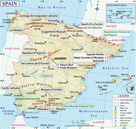 Free Printable Map Of Spain